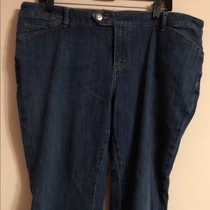 Dark wash, straight leg, petite jeans